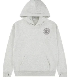 Abercrombie & Fitch Hættetrøje - Lysegråmeleret m. Print