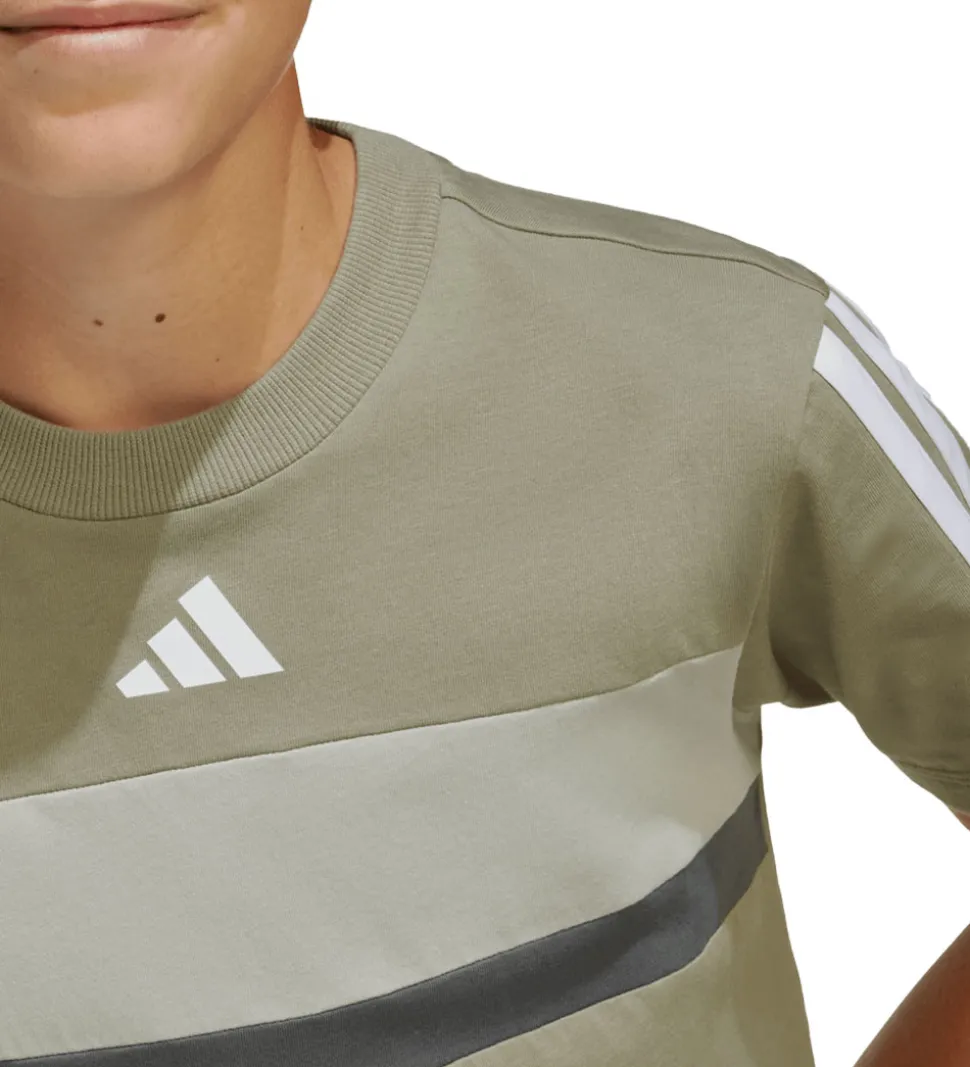 adidas Performance T-Shirt - J 3S TIB T - SILPEB/METGRY/GRESIX