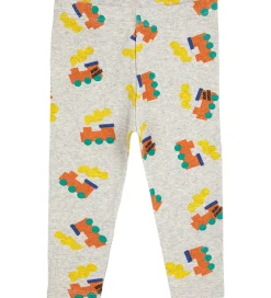 Bobo Choses Leggings - Choo Choo All Over - Light Grey Heather