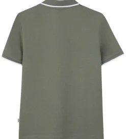 BOSS Polo - Støvet Grøn m. Hvid