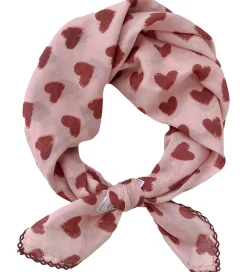 By Srær Tørklæde - Iduna - Rosa/Rød Hjerter