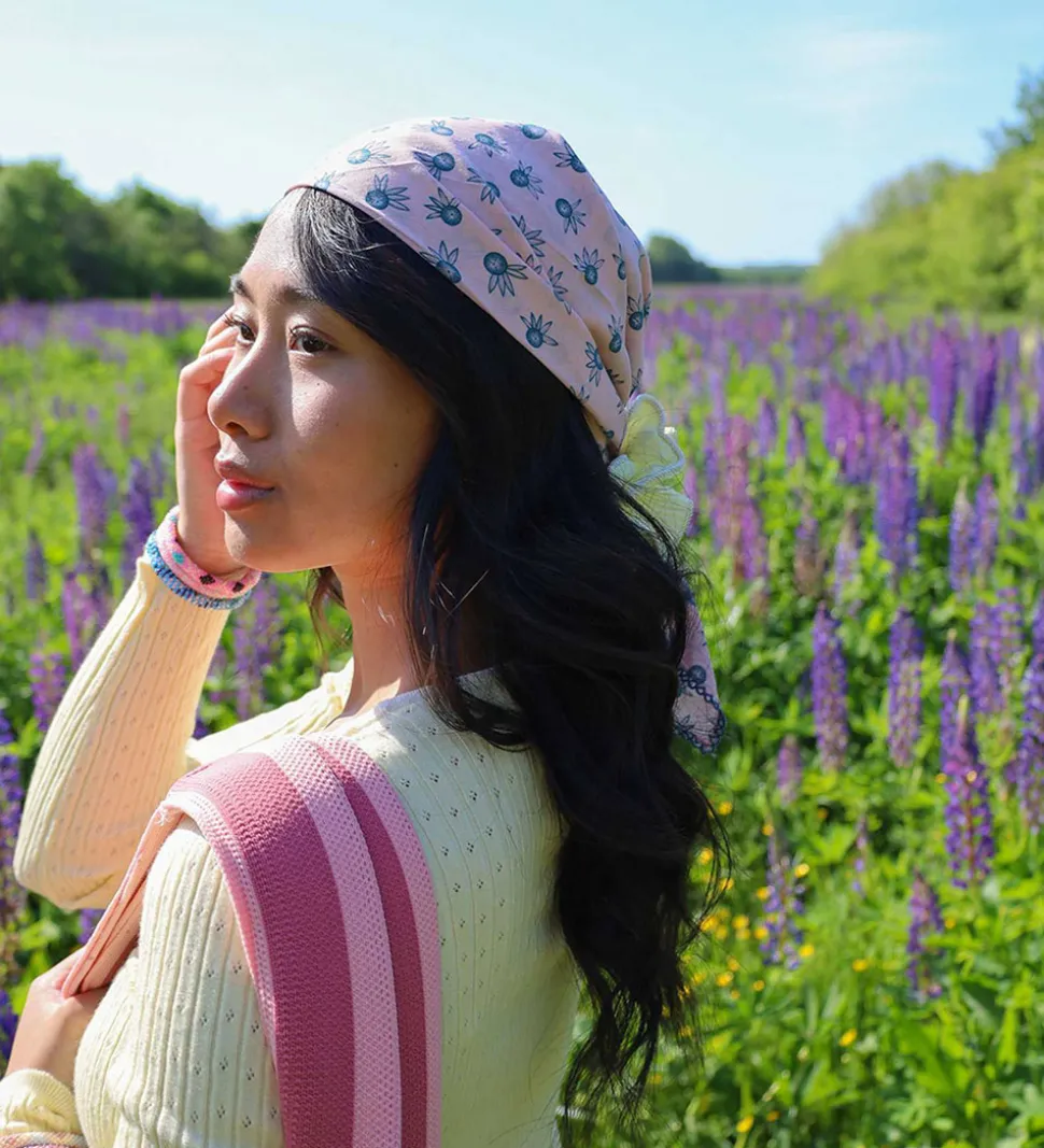 By Stær Tørklæde - Iduna - Rosa/Mørkeblå