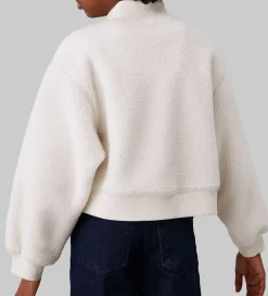 Calvin Klein Fleecetrøje - Sherpa Fleece Zip Up - Ivory