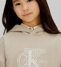 Calvin Klein Hættetrøje - Velvet Monologo - Ancient Marble Grey