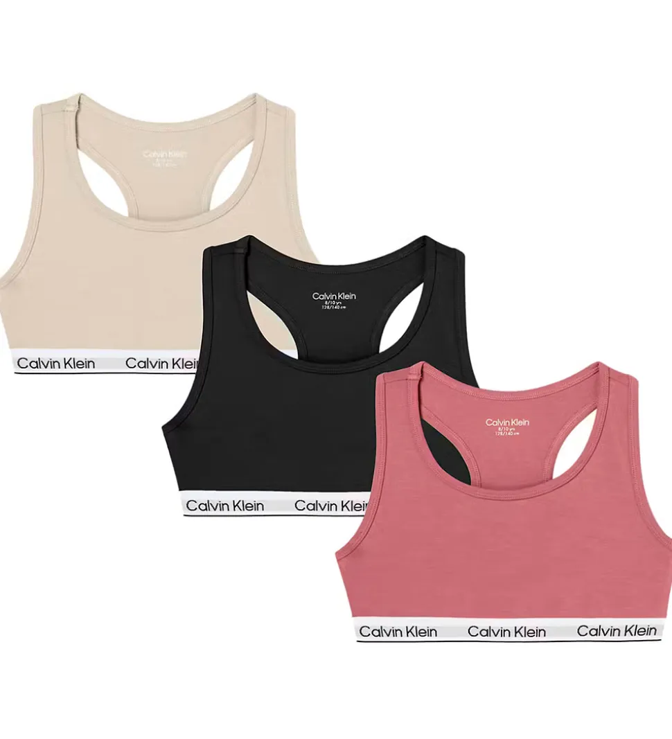 Calvin Klein Toppe - 3-pak - Brandied Apricot/Whitecap Gray/Sort