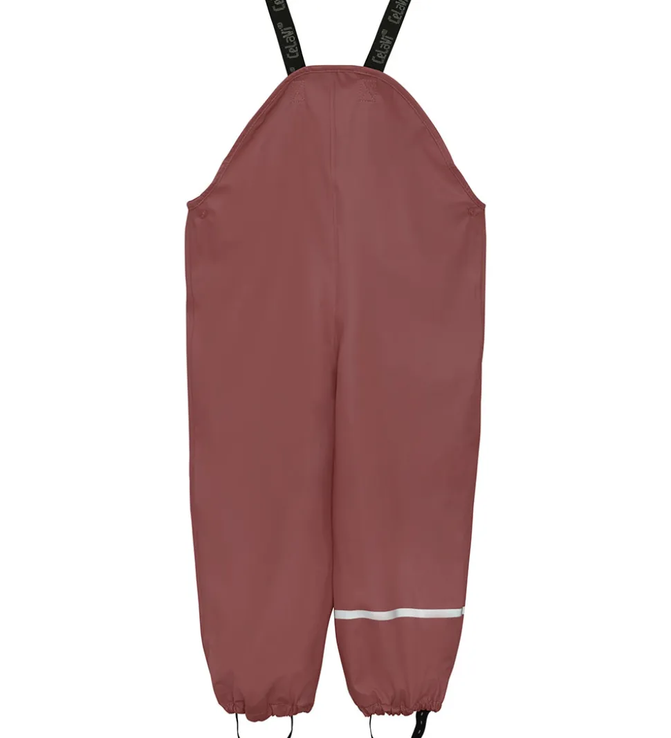 CeLaVi Regnbukser m. Seler - Recycled PU - Rose Brown