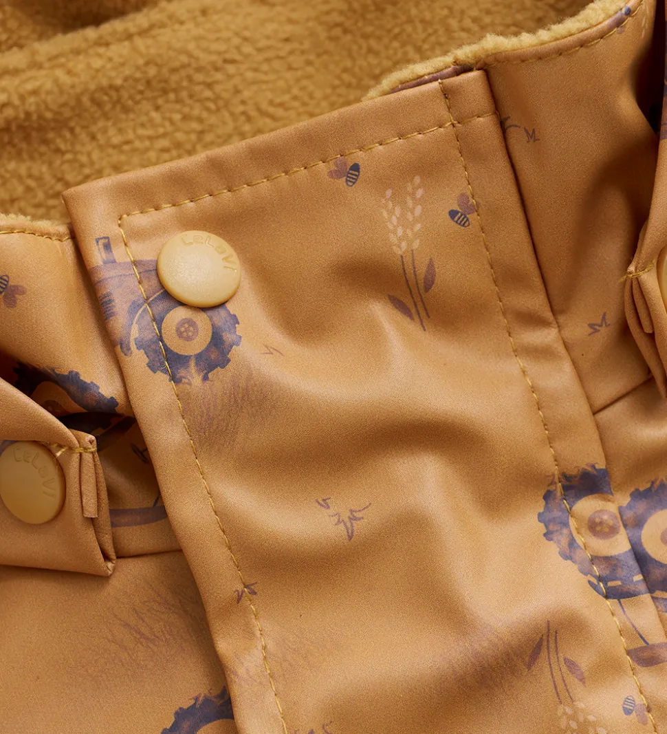 CeLaVi Regndragt m. Fleece - PU - Apple Cinnamon m. Print
