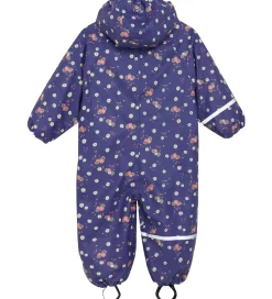 CeLaVi Regndragt m. Fleece - PU - Skipper Blue m. Print