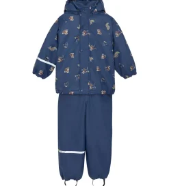 CeLaVi Regntøj m. Seler/Fleece - Recycle PU - Oceania m. Print