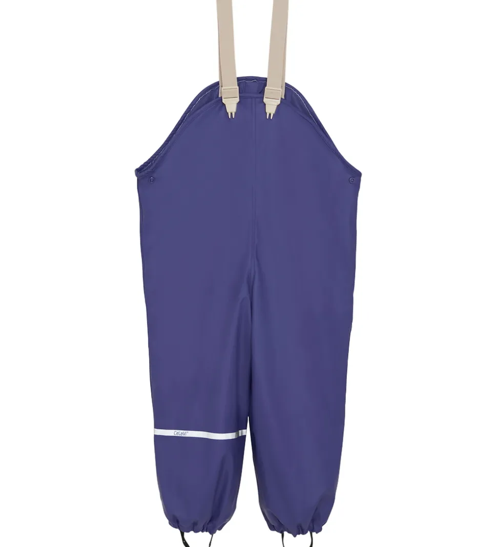 CeLaVi Regntøj m. Seler/Fleece - Recycle PU - Skipper Blue m. Pr