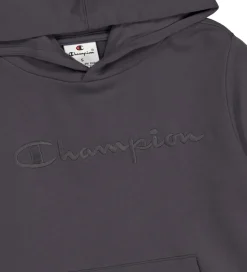 Champion Hættetrøje - Mørkegrå m. Logo