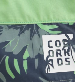 Color Kids Badeshorts - Colorblock - Green Ash m. Print