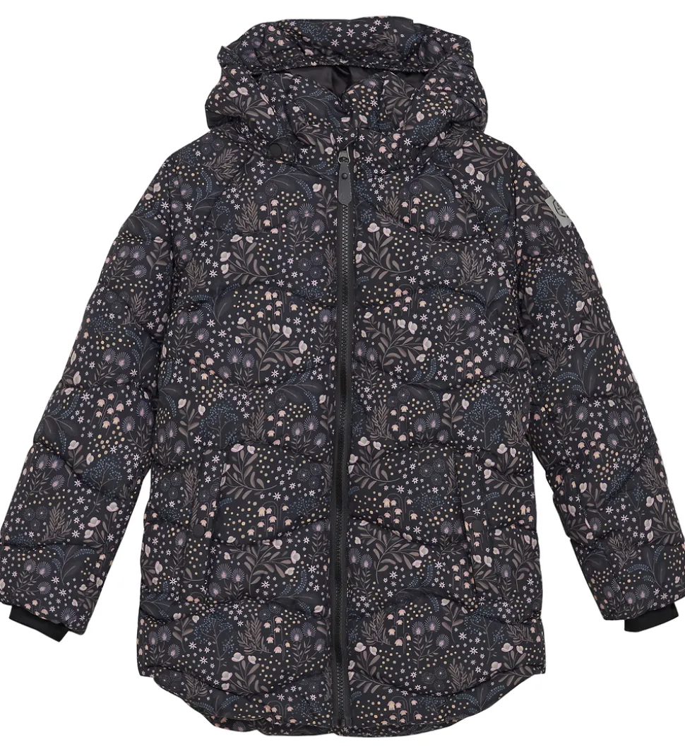 Color Kids Dynejakke - Quilt - Phantom m. Blomster