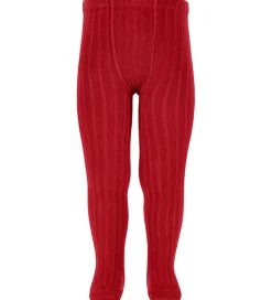 Condor Strømpebukser - Rib - Red Velvet