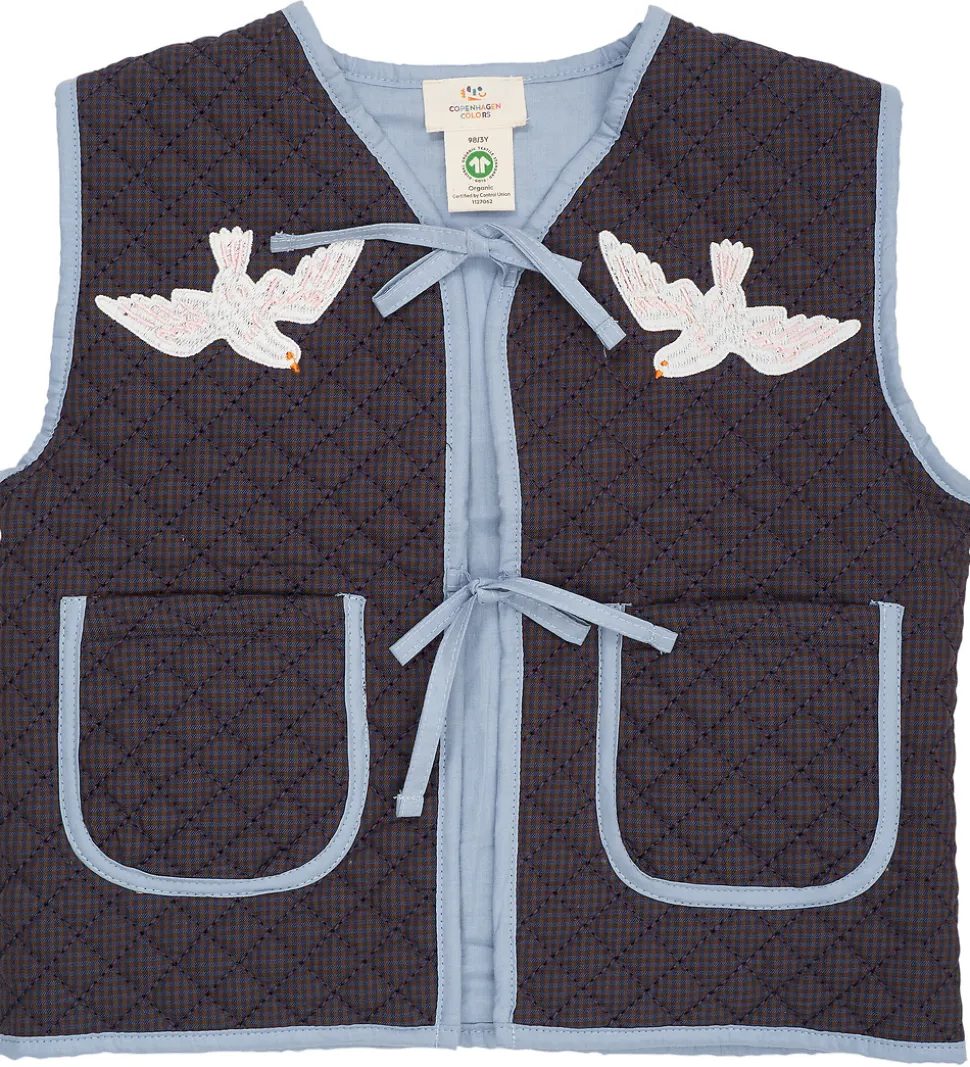 Copenhagen Colors Vest - Quiltet - Brun/Blå Tern