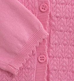 Creamie Cardigan - Strik - Pointelle - Rosebloom