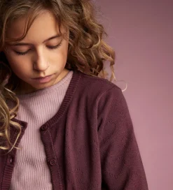 Creamie Cardigan - Viskose/Nylon - Pointelle - Vineyard Wine