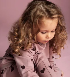 Creamie Leggings - Rib - Woodrose m. Hjerter