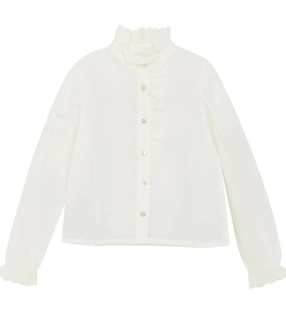 Creamie Skjorte - Woven - Cloud m. Broderie Anglaise