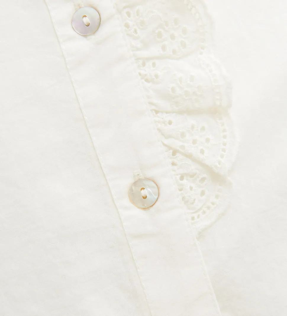 Creamie Skjorte - Woven - Cloud m. Broderie Anglaise