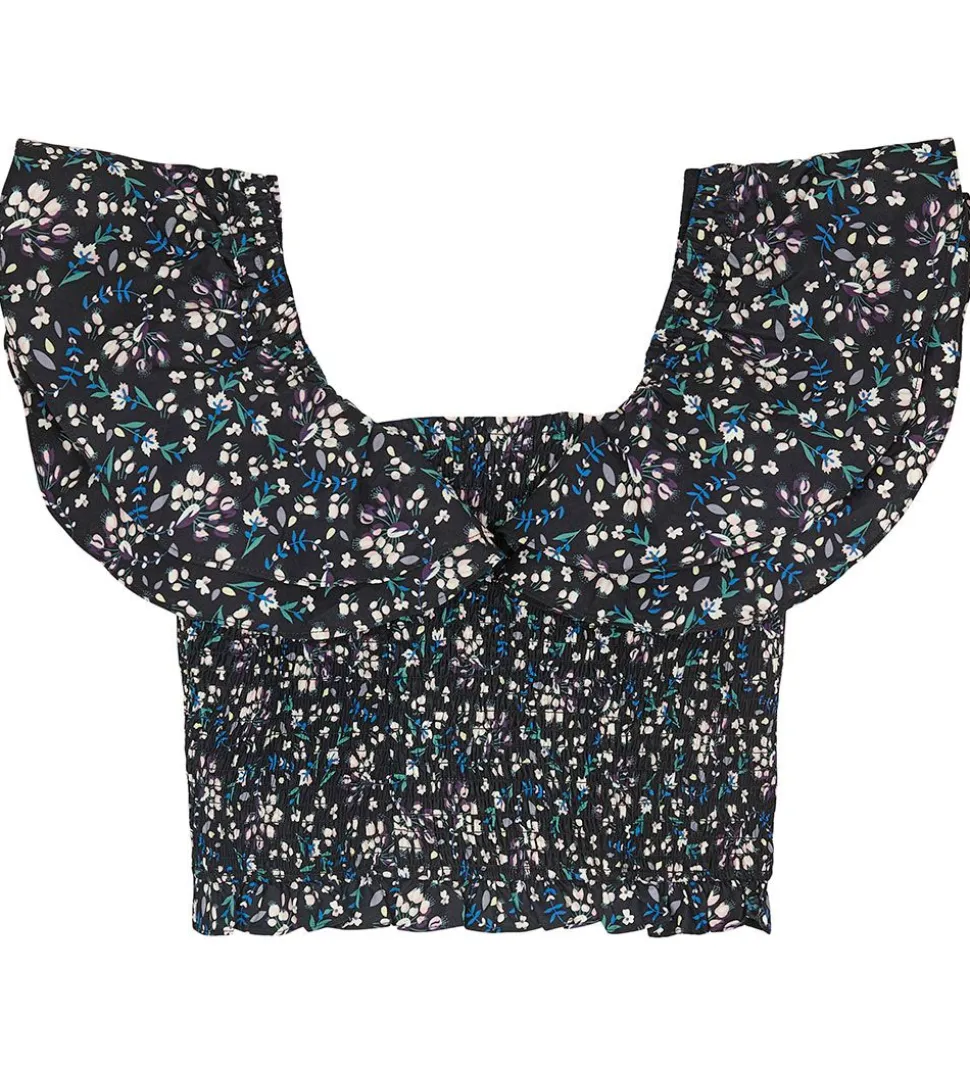 Designers Remix Top - Sandrine - Black Flower Print
