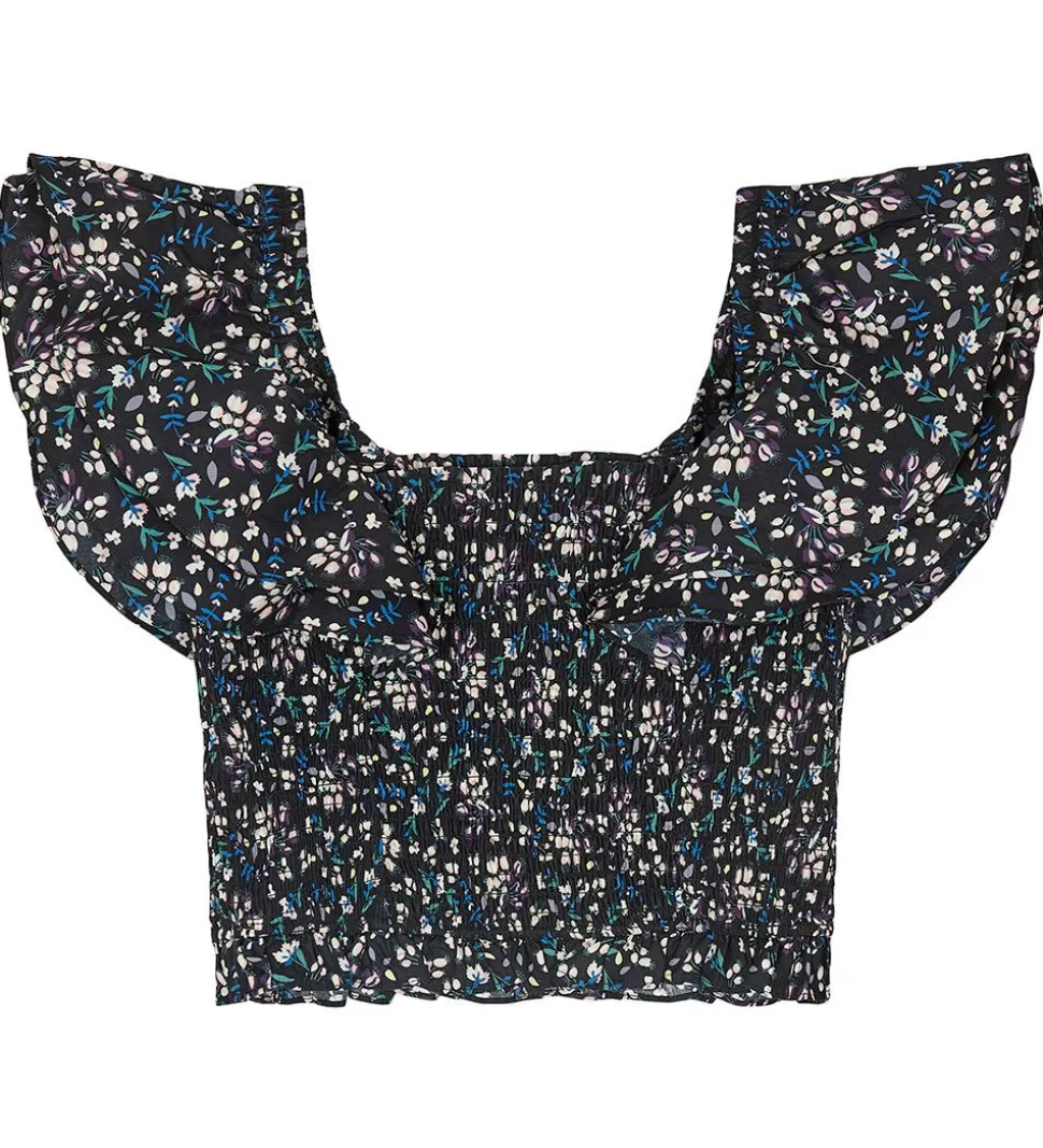 Designers Remix Top - Sandrine - Black Flower Print