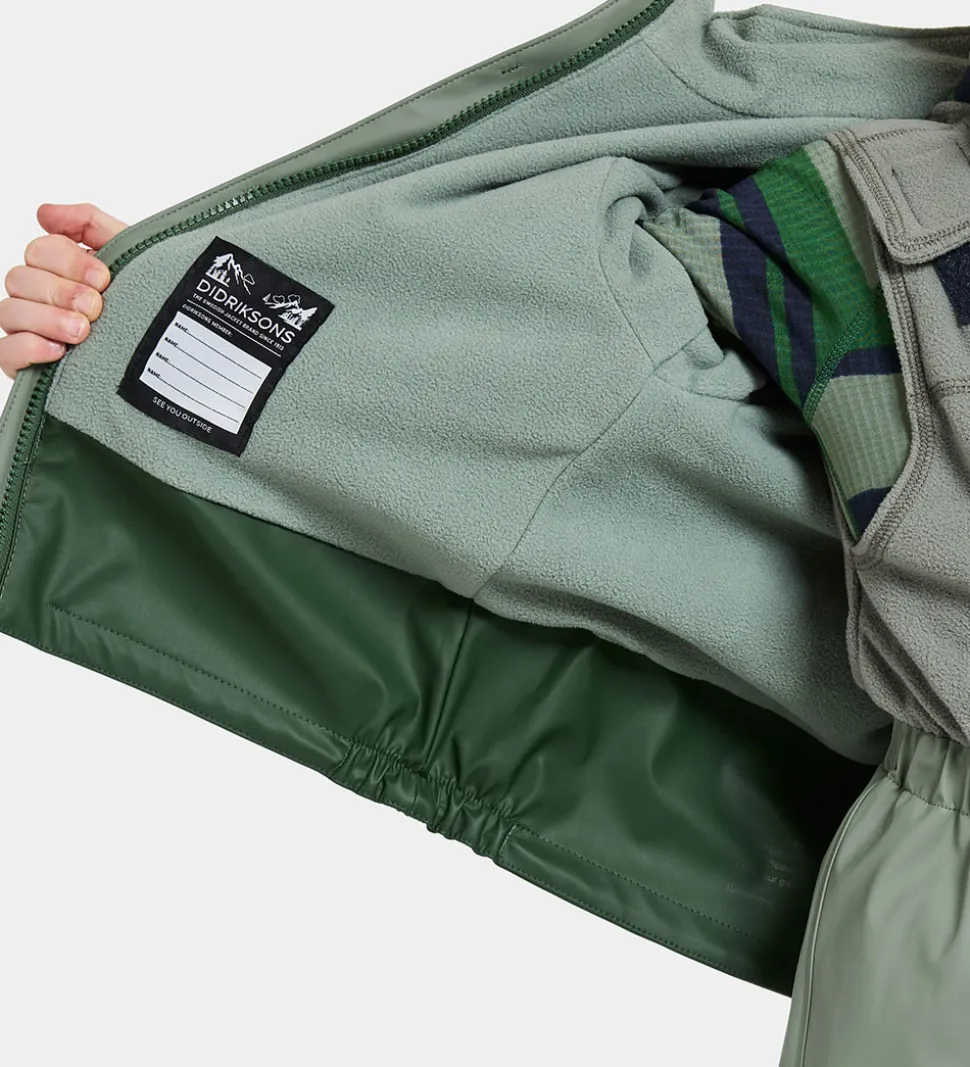 Didriksons Regntøj m. Fleece - PU - Boardman - Light Moss