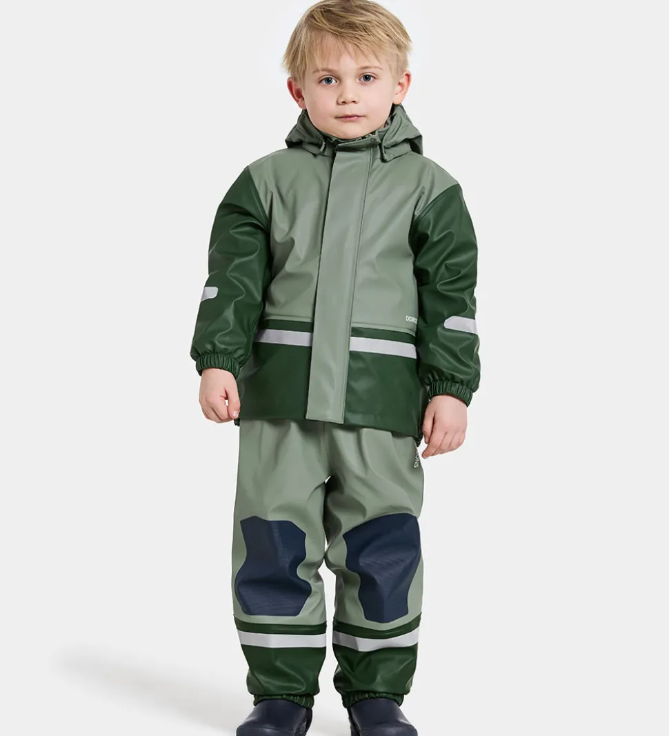Didriksons Regntøj m. Fleece - PU - Boardman - Light Moss