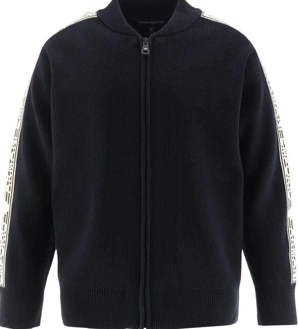 Emporio Armani Cardigan - Strik - Navy/Hvid