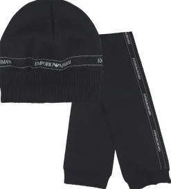 Emporio Armani Gaveæske - Hue/Halstørklæde - Uld/Bomuld - Sort