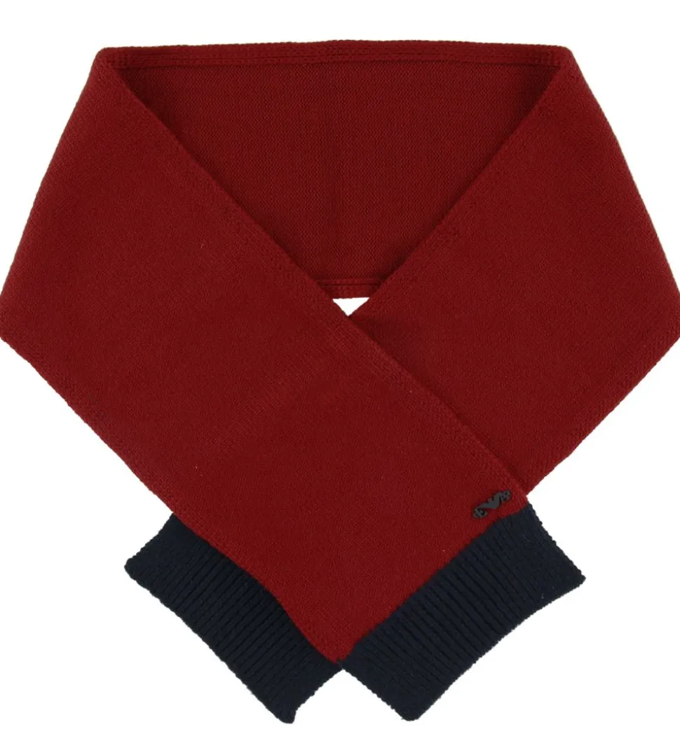 Emporio Armani Gaveæske - Strikhue/Tørklæde - Uld - Rød/Navy