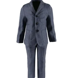 Emporio Armani Jakkesæt - Hør - Blåmeleret