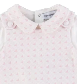 Emporio Armani Sparkedragt/Body l/æ - Hvid/Rosa m. Logoer