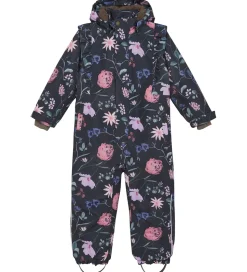 En Fant Flyverdragt - Ebony m. Blomster/Flæser