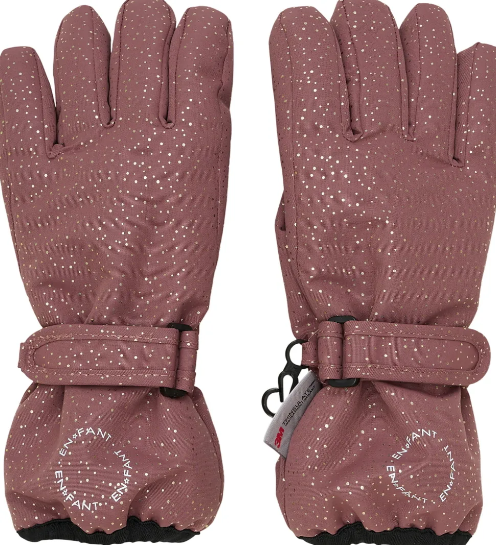 En Fant Handsker - Frosted Almond m. Guldprikker