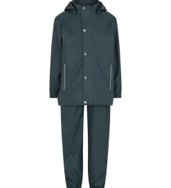 En Fant Regntøj m. Seler - PU - Dark Slate