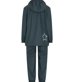 En Fant Regntøj m. Seler - PU - Dark Slate