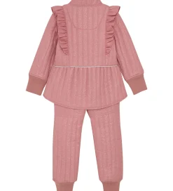 En Fant Termotøj - Old Rose m. Flæser/Glitter