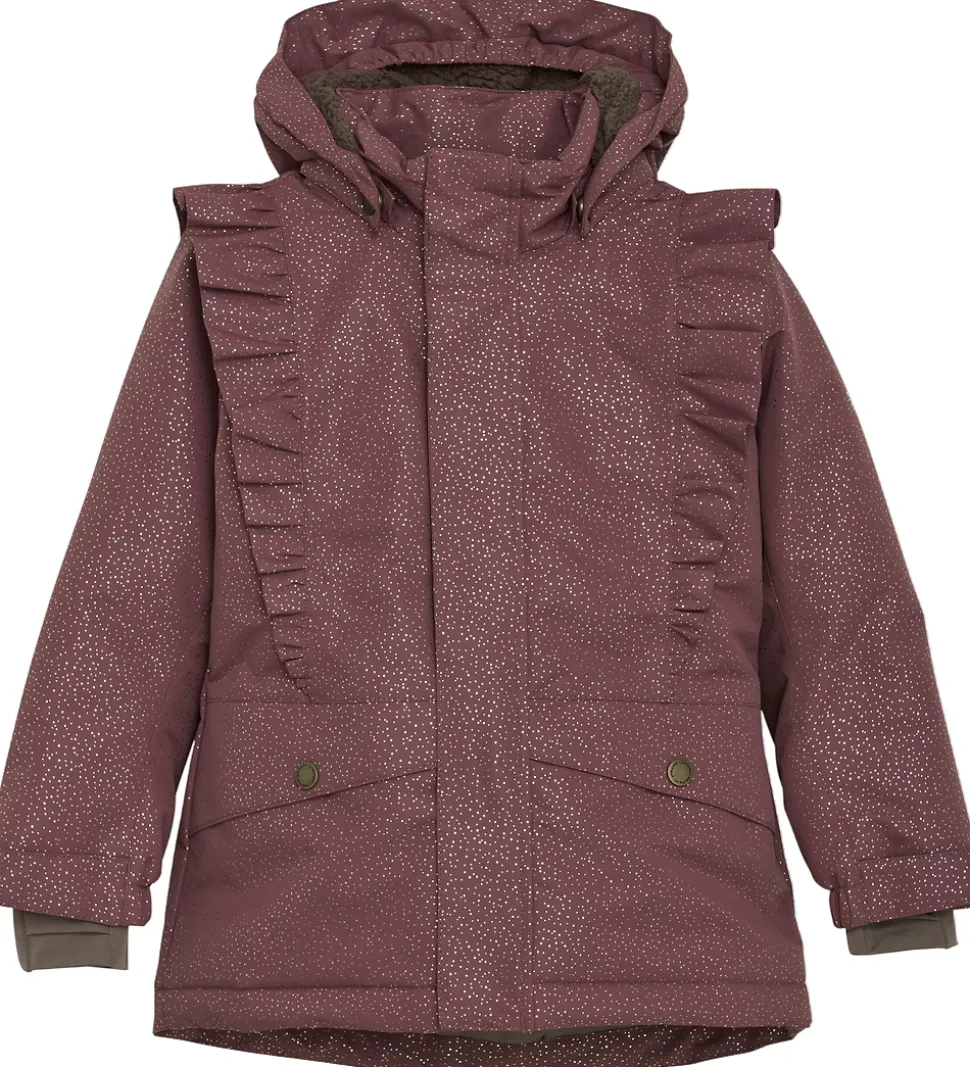 En Fant Vinterjakke - Rose Taupe m. Guldprikker/Flæser