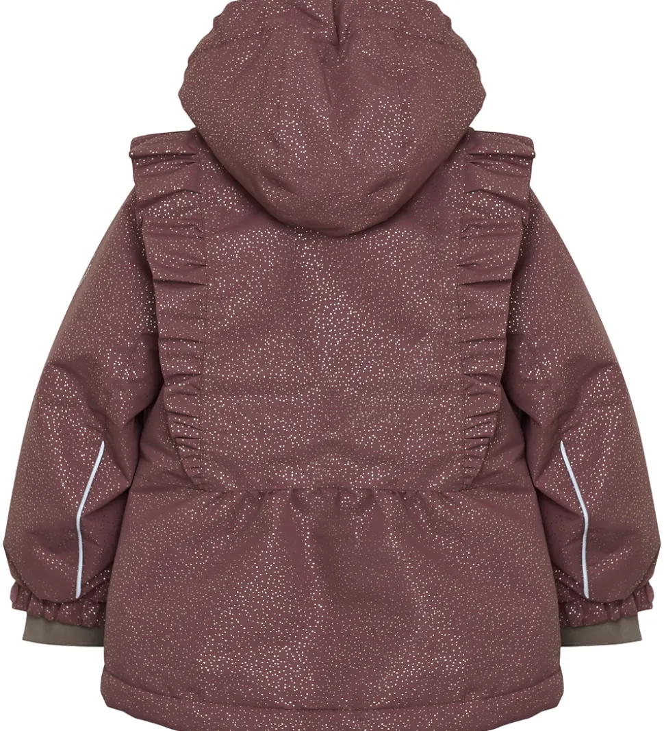En Fant Vinterjakke - Rose Taupe m. Guldprikker/Flæser