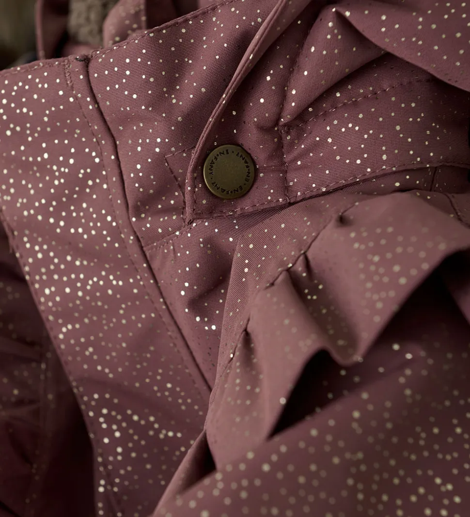 En Fant Vinterjakke - Rose Taupe m. Guldprikker/Flæser