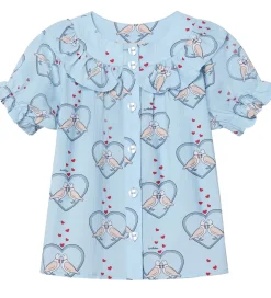 Fliink Skjorte - Colombe - Dream Blue/Hjerter