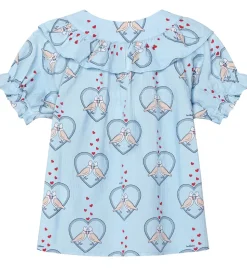 Fliink Skjorte - Colombe - Dream Blue/Hjerter