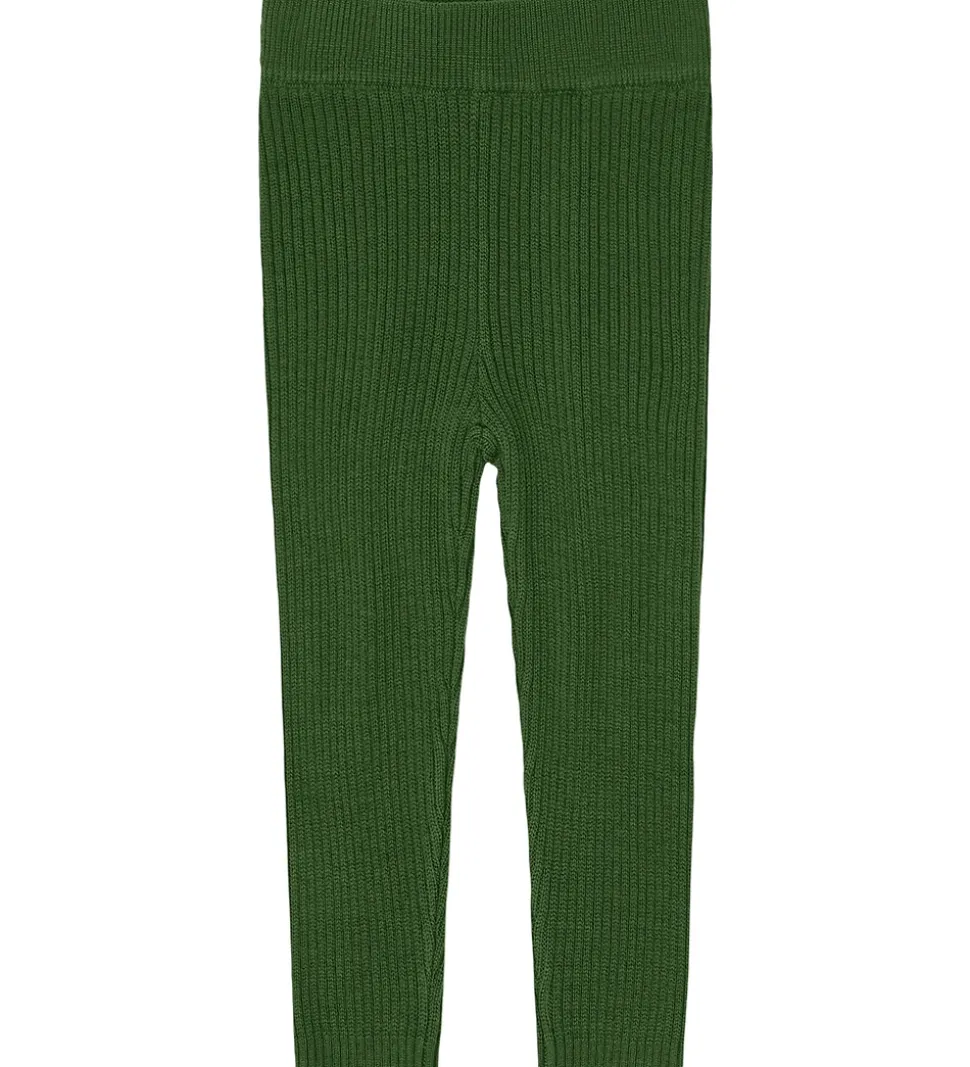 FUB Leggings - Rib - Strik - Uld - Forest