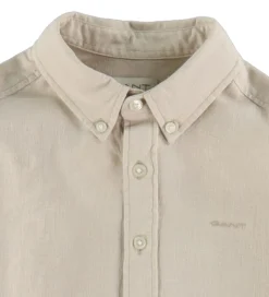 GANT Skjorte - Hør/Bomuld - Putty