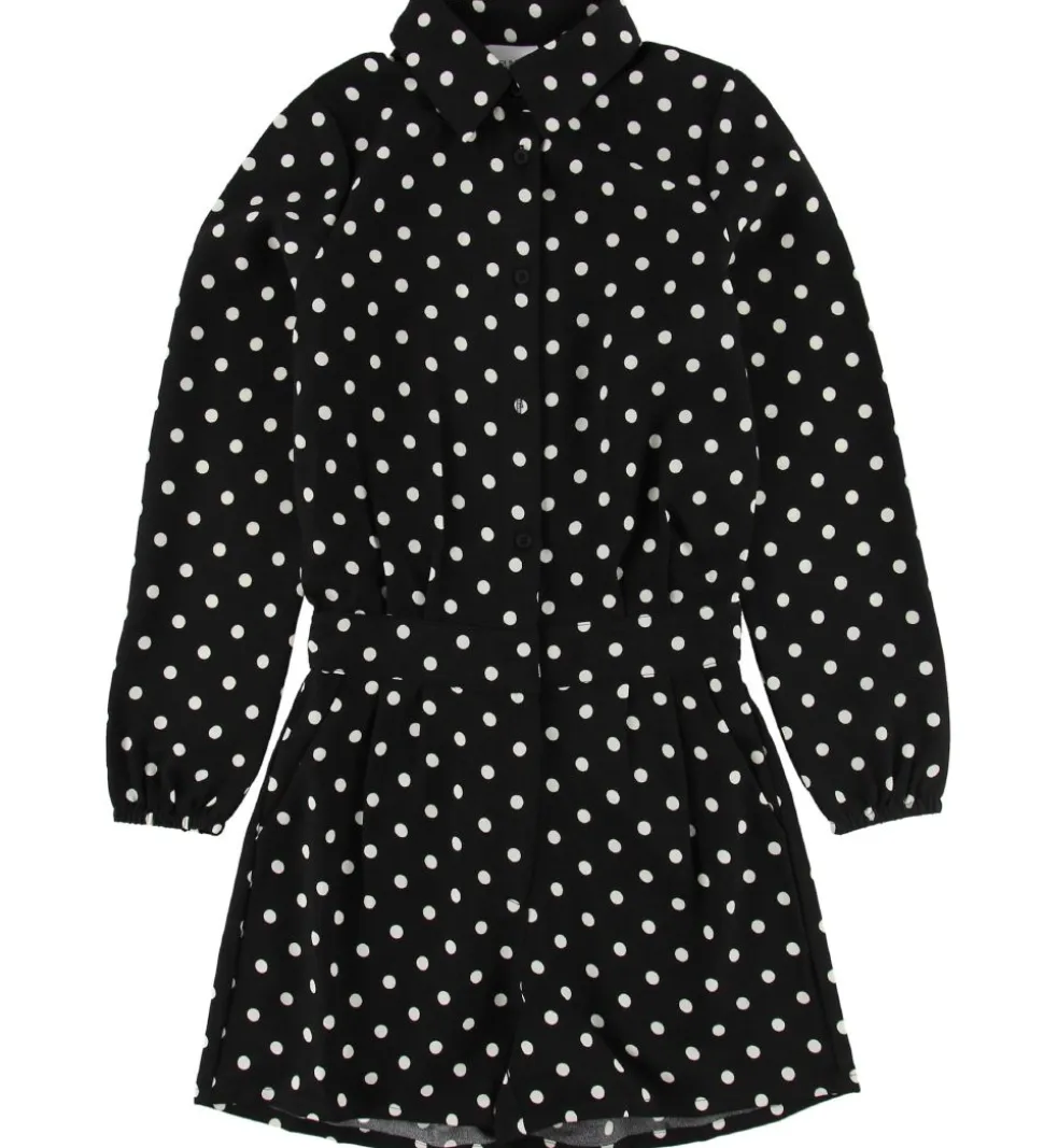 Grunt Buksedragt - Lisbeth - Sort m. Prikker