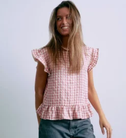 Grunt Top - GrArte - Rosa/Hvidternet