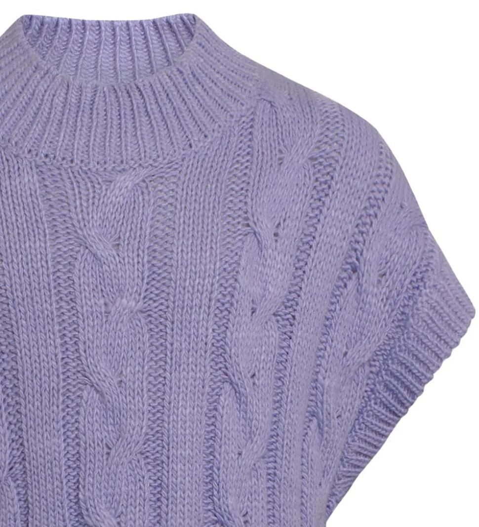 Grunt Vest - Strik - Brie - Purple