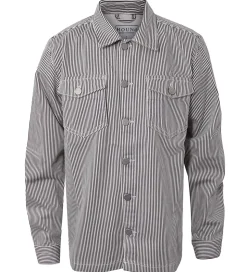 Hound Skjorte - Striped Overshirt - Black/Off White