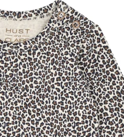 Hust and Claire Body l/æ - HCBri - Wheat Melange m. Leopardprint